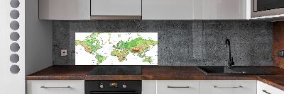 Dekorační panel sklo Mapa světa