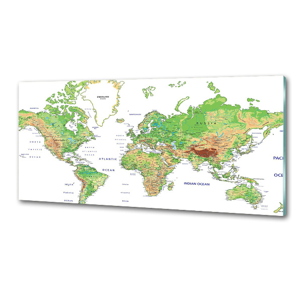 Dekorační panel sklo Mapa světa