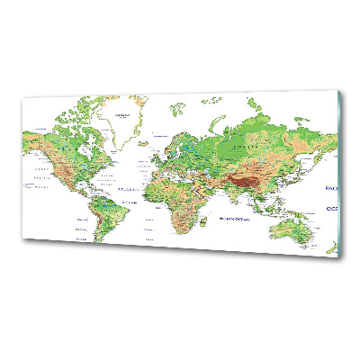 Dekorační panel sklo Mapa světa