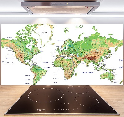 Dekorační panel sklo Mapa světa