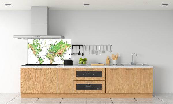 Dekorační panel sklo Mapa světa
