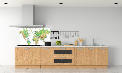 Dekorační panel sklo Mapa světa