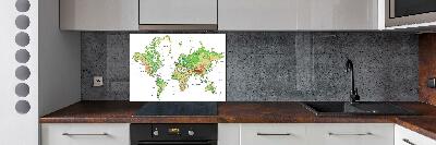 Dekorační panel sklo Mapa světa