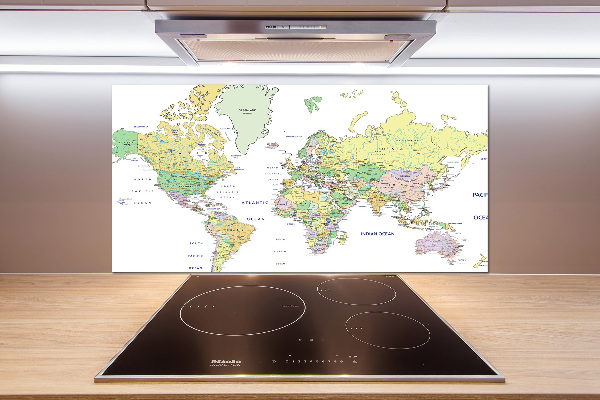 Dekorační panel sklo Mapa světa