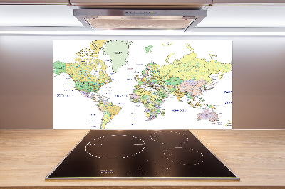Dekorační panel sklo Mapa světa