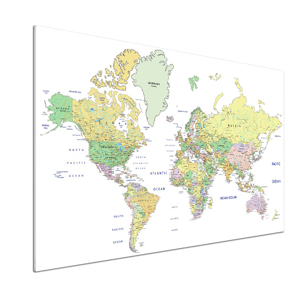 Dekorační panel sklo Mapa světa