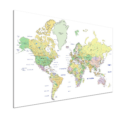 Dekorační panel sklo Mapa světa
