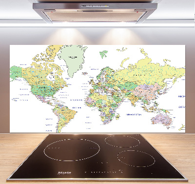 Dekorační panel sklo Mapa světa