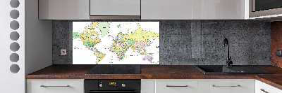 Dekorační panel sklo Mapa světa