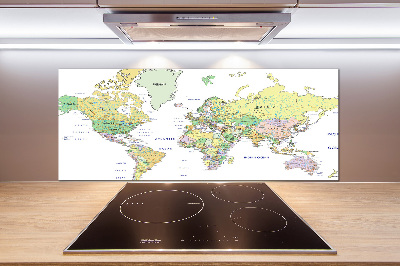 Dekorační panel sklo Mapa světa