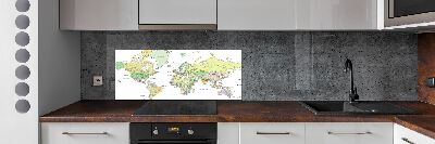 Dekorační panel sklo Mapa světa