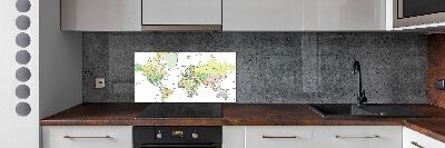 Dekorační panel sklo Mapa světa