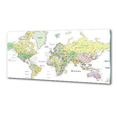 Dekorační panel sklo Mapa světa