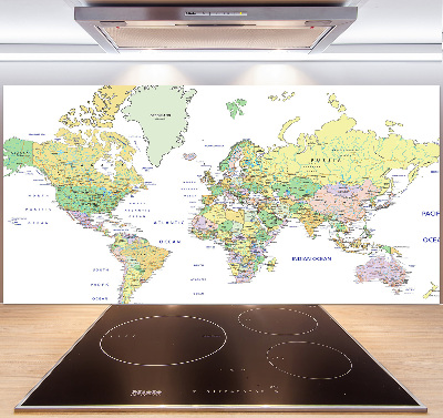 Dekorační panel sklo Mapa světa