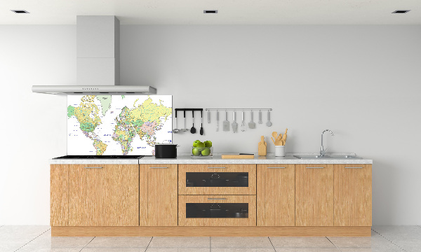 Dekorační panel sklo Mapa světa