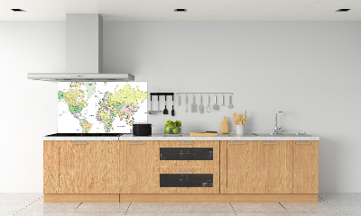 Dekorační panel sklo Mapa světa