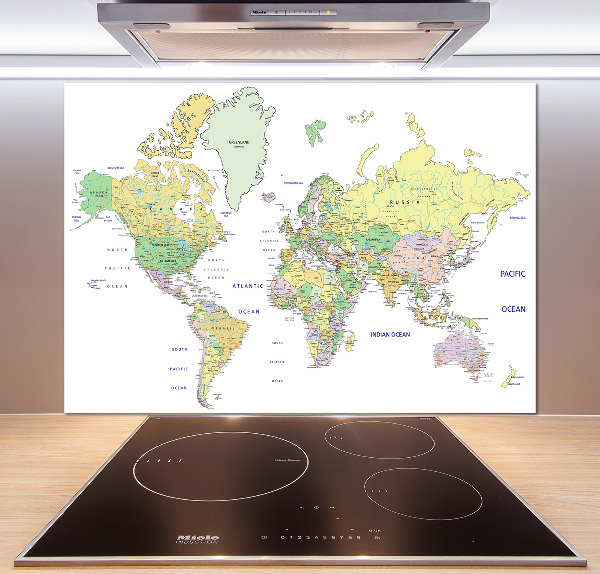 Dekorační panel sklo Mapa světa