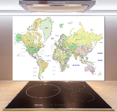 Dekorační panel sklo Mapa světa