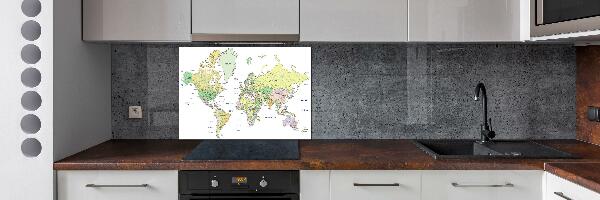 Dekorační panel sklo Mapa světa