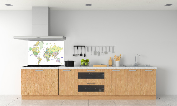 Dekorační panel sklo Mapa světa
