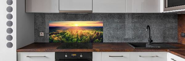 Panel do kuchyně Les západ slunce