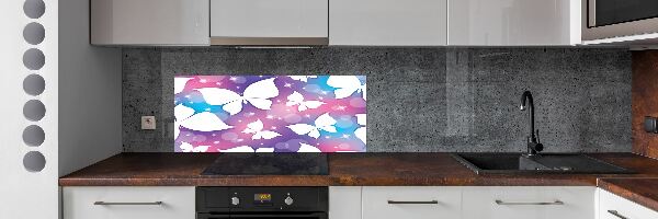 Skleněný panel do kuchyně Motýli