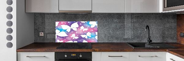 Skleněný panel do kuchyně Motýli