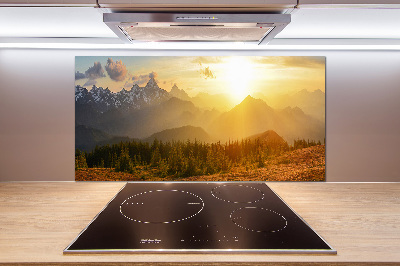 Panel do kuchyně Západ slunce hory