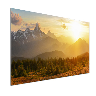 Panel do kuchyně Západ slunce hory