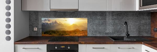 Panel do kuchyně Západ slunce hory