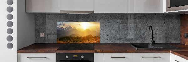 Panel do kuchyně Západ slunce hory