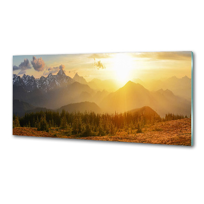 Panel do kuchyně Západ slunce hory