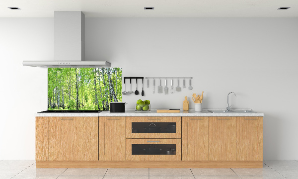 Dekorační panel sklo Břízový les