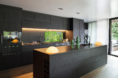 Dekorační panel sklo Břízový les