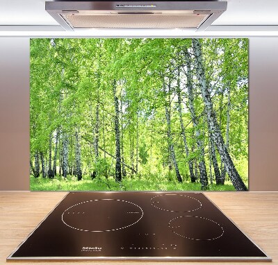 Dekorační panel sklo Břízový les