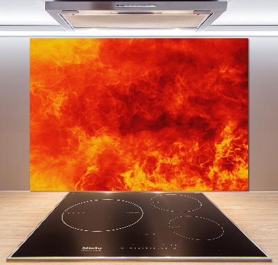 Skleněný panel do kuchynské linky Plameny