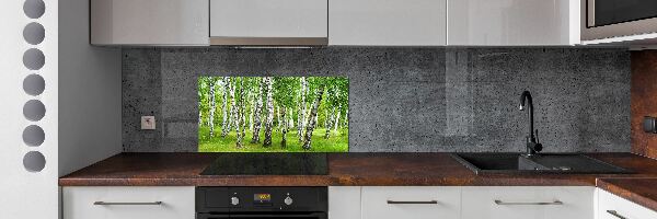 Dekorační panel sklo Břízový les