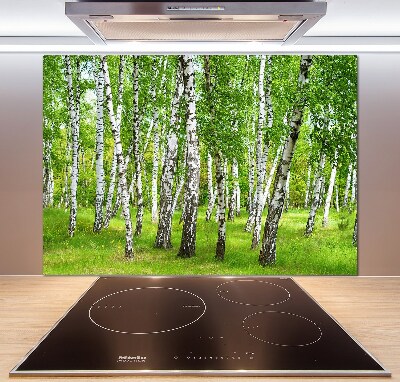 Dekorační panel sklo Břízový les