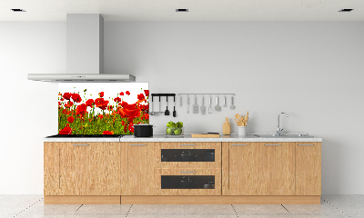 Dekorační panel sklo Polní mák