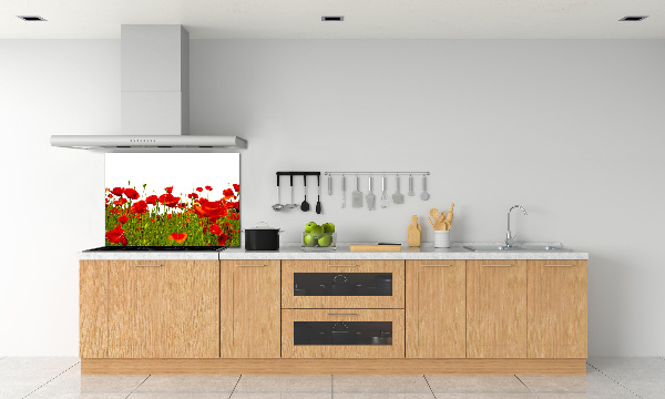 Dekorační panel sklo Polní mák
