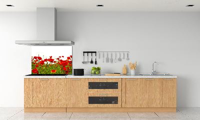 Dekorační panel sklo Polní mák