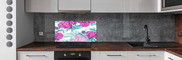 Panel do kuchyně Růžové pivoňky