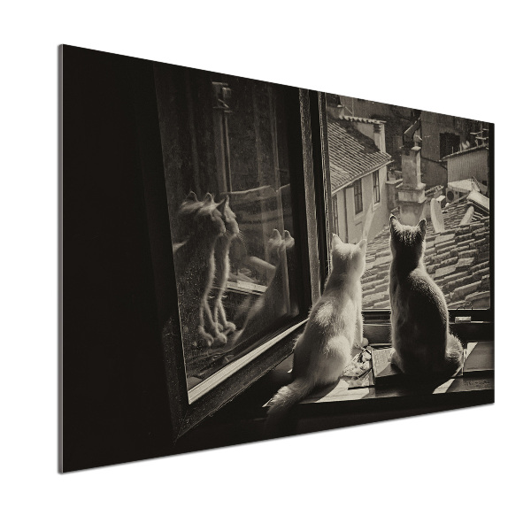 Panel do kuchyně Kočky při okně