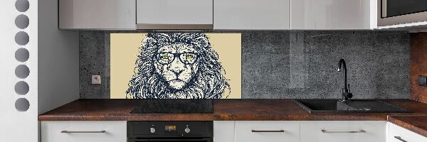 Dekorační panel sklo Lev hipster