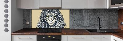 Dekorační panel sklo Lev hipster