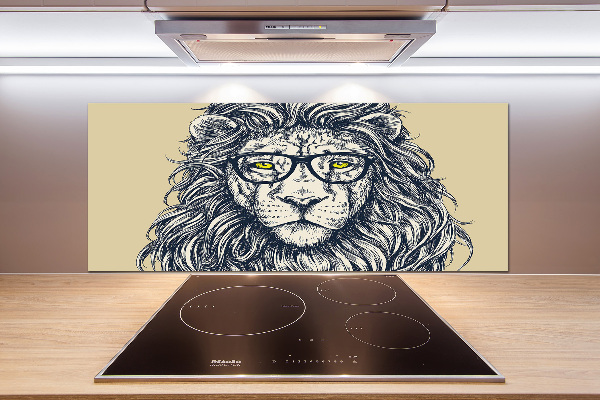 Dekorační panel sklo Lev hipster