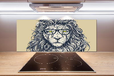 Dekorační panel sklo Lev hipster