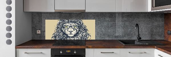 Dekorační panel sklo Lev hipster