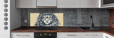 Dekorační panel sklo Lev hipster