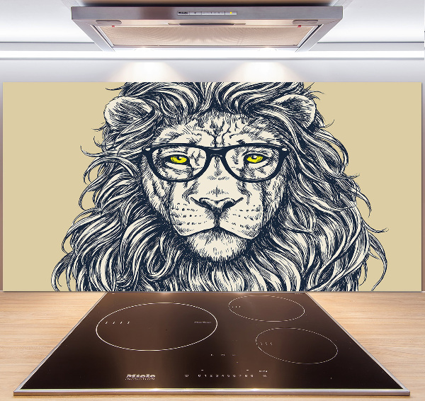 Dekorační panel sklo Lev hipster